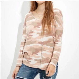American Eagle Camo Waffle Knit Long Sleeve